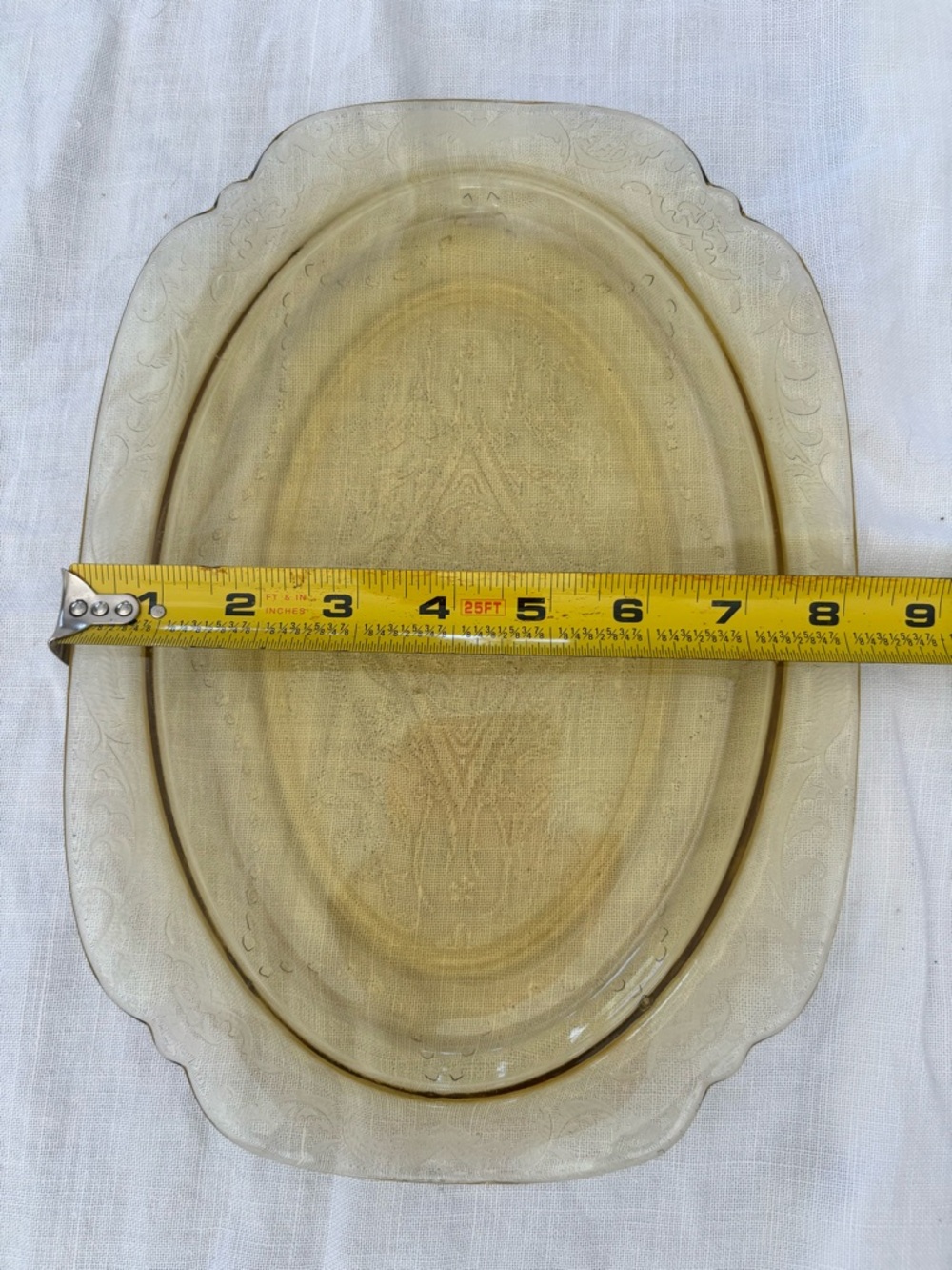 vintage Federal Glass Company platter in the Madrid Amber depression glass 1930s - Picture 7 of 7
